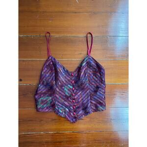 Vintage Victoria's Secret Paisley Cami Corset Top Petite Y2K